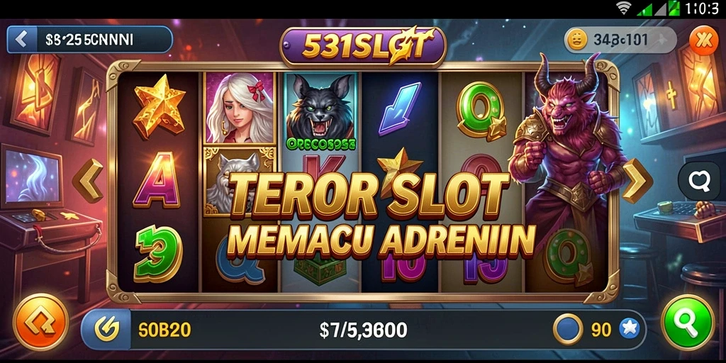 Tampilan gameplay menegangkan dari 531SLOT dengan tema horor menyeramkan.