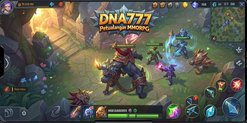 Screenshot gameplay dari DNA777 yang menunjukkan aksi seru dalam dunia MMORPG.