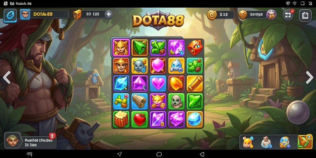 Screenshot gameplay DOTA88 menampilkan momen seru permainan Match-3.