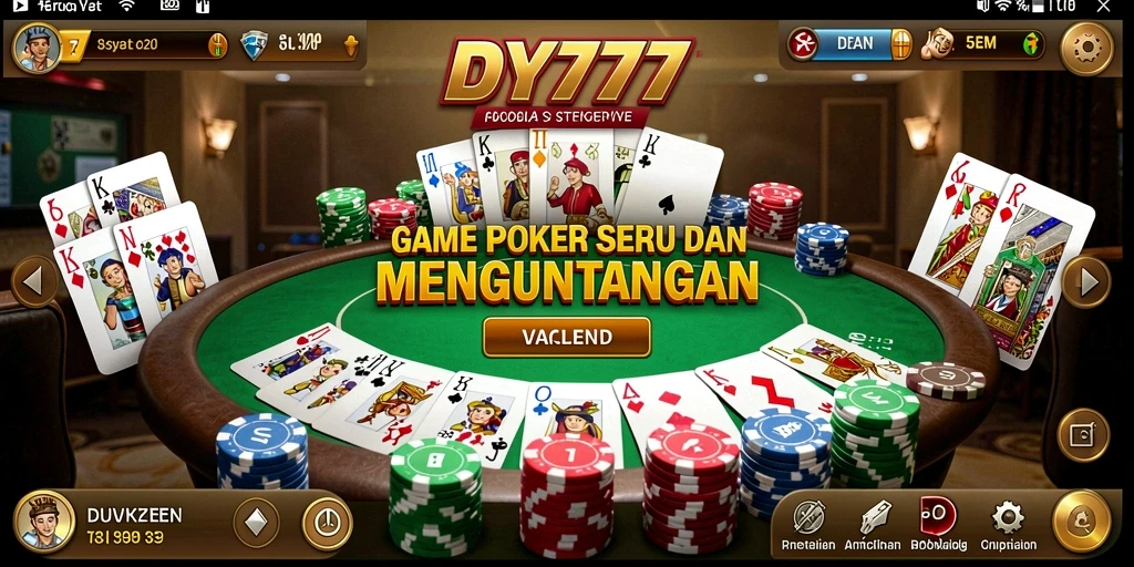 Screenshot menunjukkan momen seru saat bermain Poker di DY777.