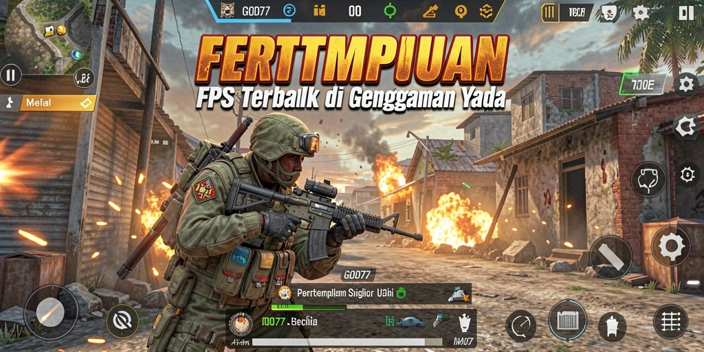 Tangkapan layar gameplay <strong>GOD77</strong> menunjukkan aksi menegangkan dalam pertempuran FPS.