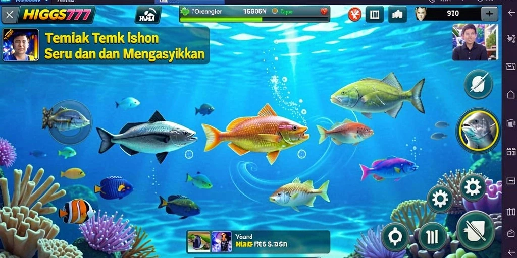 Tampilan menakjubkan dari gameplay Tembak Ikan HIGGS777.
