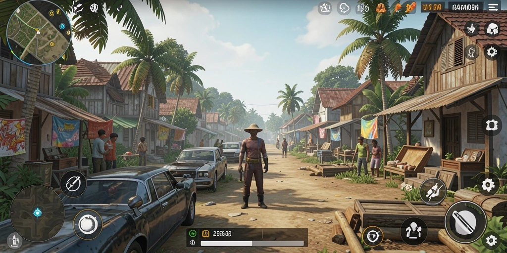 Tampilan gameplay KAGANDAN dengan karakter dan lingkungan yang hidup.