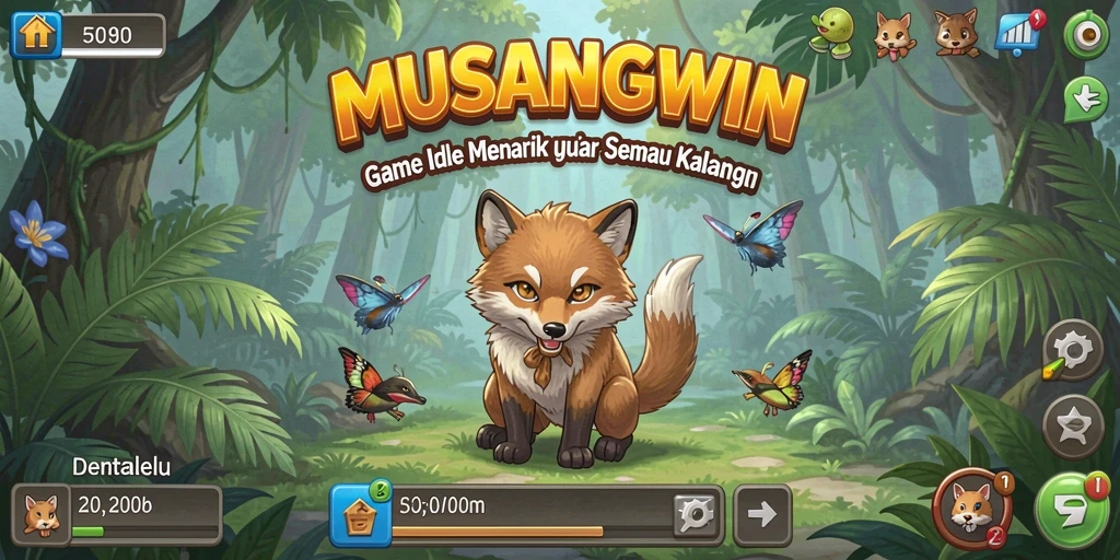 Screenshot gameplay <strong>MUSANGWIN</strong> menampilkan manajemen usaha yang menarik.