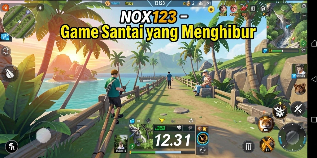 Tampilan gameplay seru dan cerah dari NOX123.