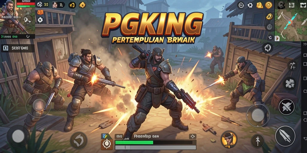 Tangkapan layar PGKING menampilkan aksi pertempuran intens dalam Battle Royale.