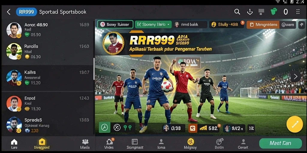 Tampilan screenshot gameplay RR999 saat melakukan taruhan olahraga.