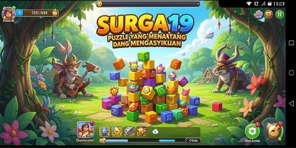 Tampilan gameplay SURGA19 menampilkan puzzle yang menantang dan menarik.