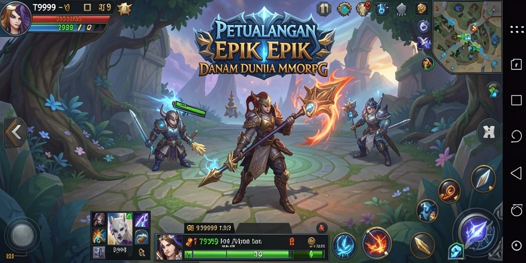 Tangkapan layar dari gameplay T9999 yang menampilkan aksi pertempuran seru.