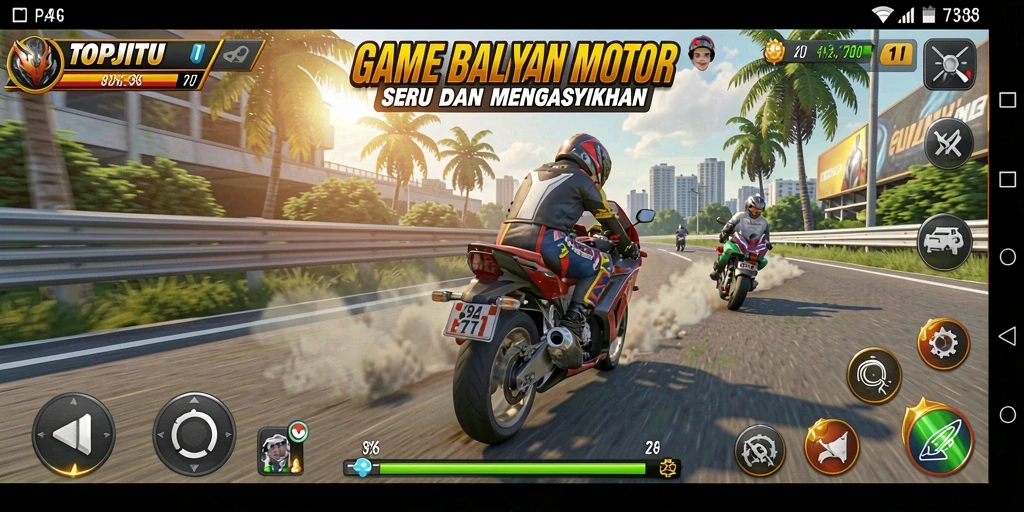 Gameplay seru balapan motor di TOPJITU.