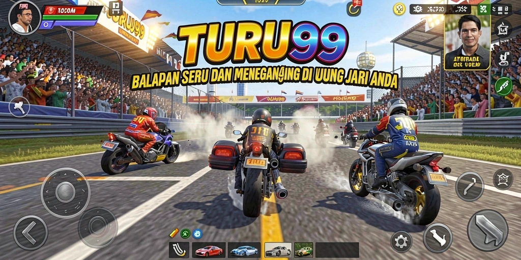 Screenshot menampilkan gameplay balapan seru di TURU99.