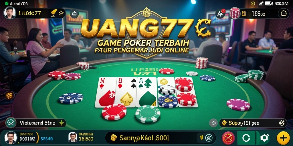 Tampilan gameplay menarik di UANG77 saat bermain poker.