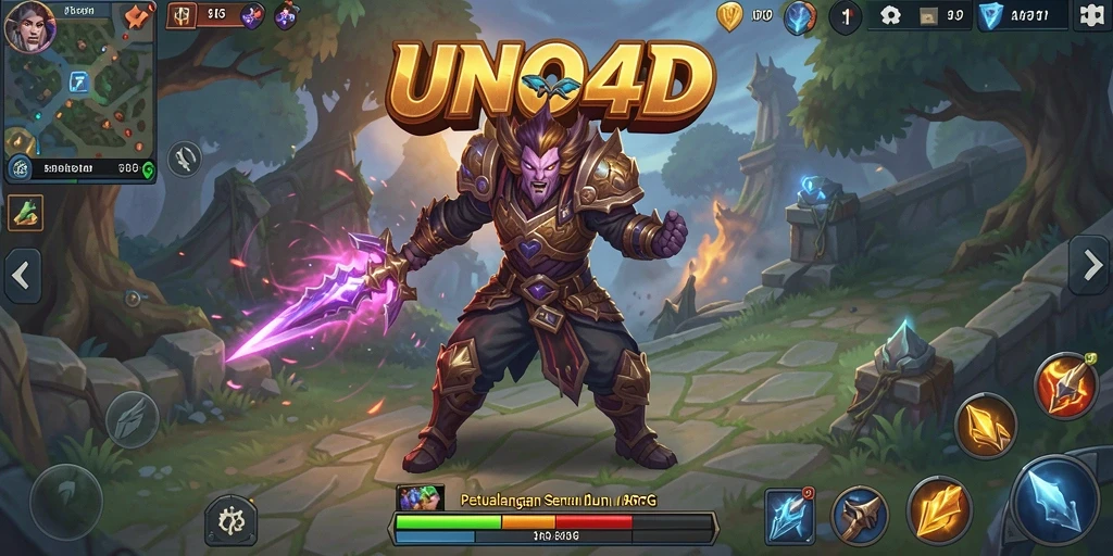 Screenshot gameplay <strong>UNO4D</strong> yang menunjukkan pertarungan seru di dunia ARPG.