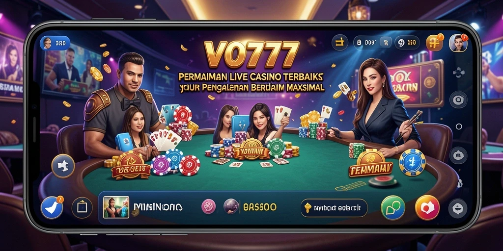 Tampilan permainan Live Casino di VO777 yang menggugah selera.