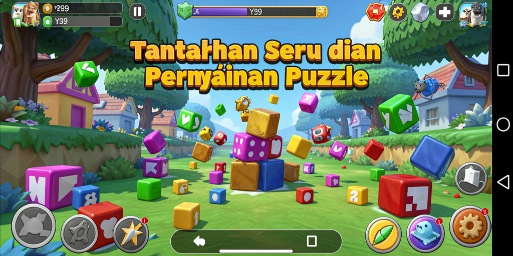 Tampilan menarik gameplay puzzle di Y89 yang menantang.